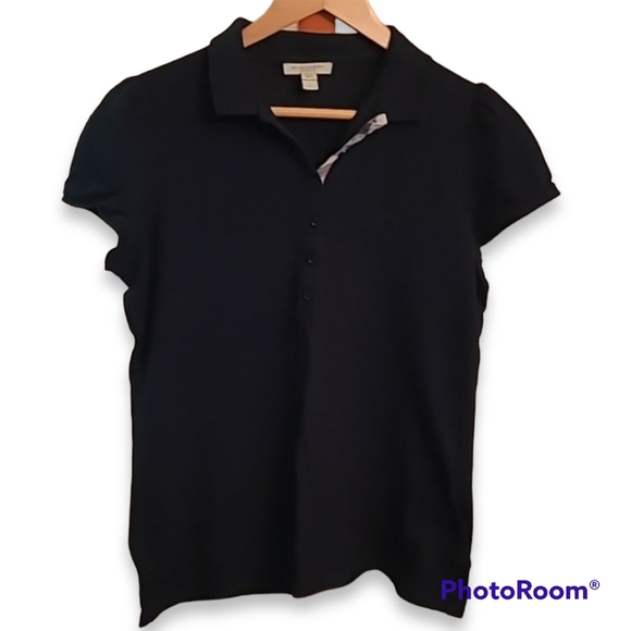 Burberry Brit Black Puff Sleeve Polo Shirt - Picture 1 of 10